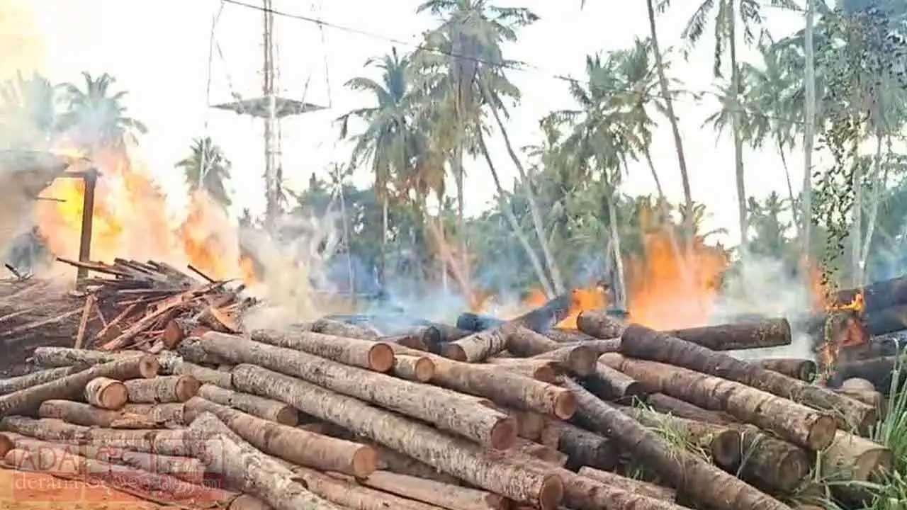 மாதம்பேயில் தென்னை சார்ந்த தொழிற்சாலையொன்றில் தீ விபத்து