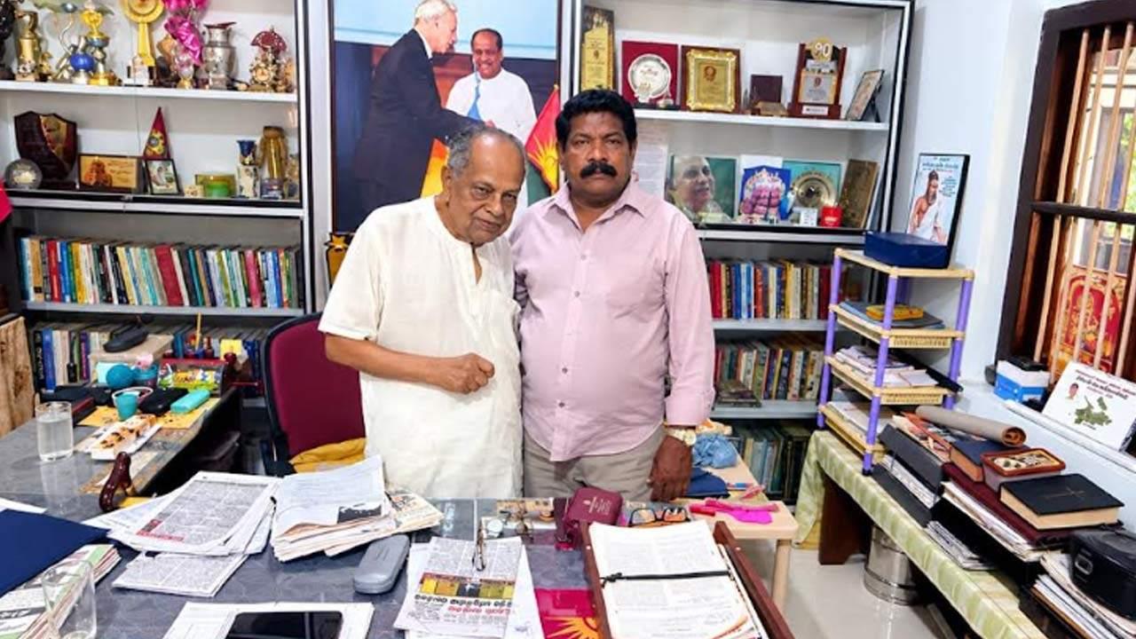 வீ. ஆனந்தசங்கரியை சந்தித்து நலம் விசாரித்த அமைச்சர்!
