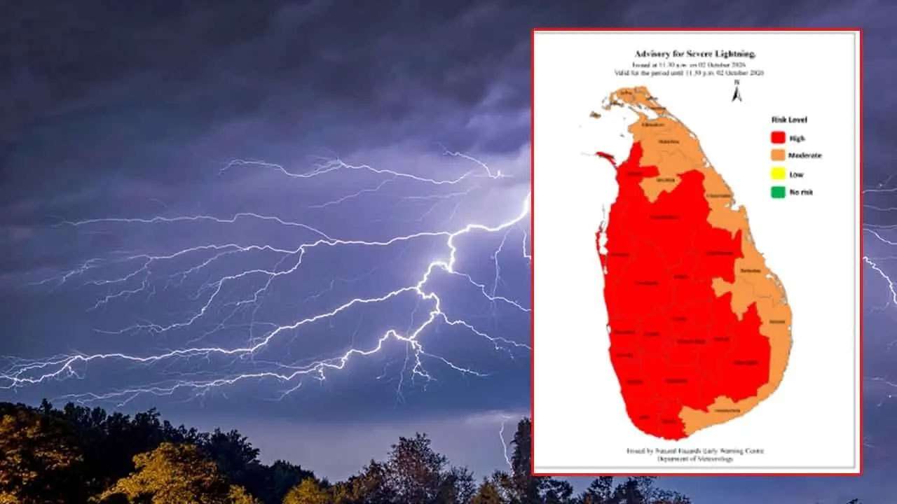 கடும் மின்னல் தாக்கம் தொடர்பில் எச்சரிக்கை