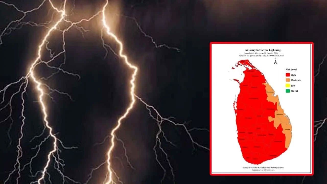 8 மாகாணங்களுக்கு பலத்த மின்னல் தொடர்பில் எச்சரிக்கை அறிவித்தல்!